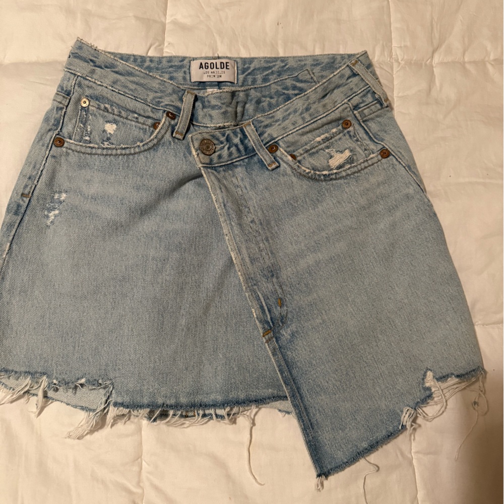 AGOLDE Women's Light Blue Denim Skirt